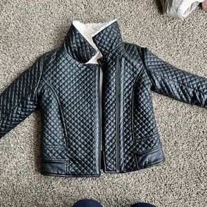 Leather with faux fur jacket